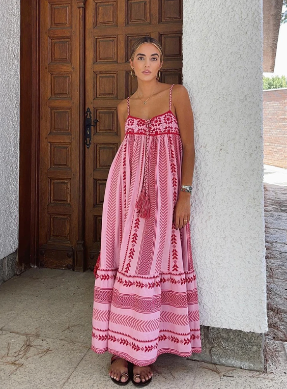 Dames Elegante Maxi Zomerjurk Met A-lijn