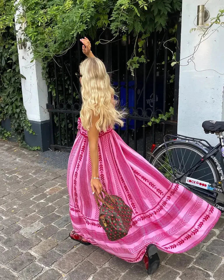 Dames Elegante Maxi Zomerjurk Met A-lijn