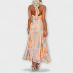 Dames Getailleerde Maxi Zomer Jurk Met Halterhals