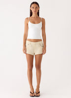 Emenique Button Shorts - Ivory