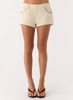 Emenique Button Shorts - Ivory