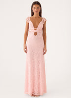 Giulia Lace Maxi Dress - Pink