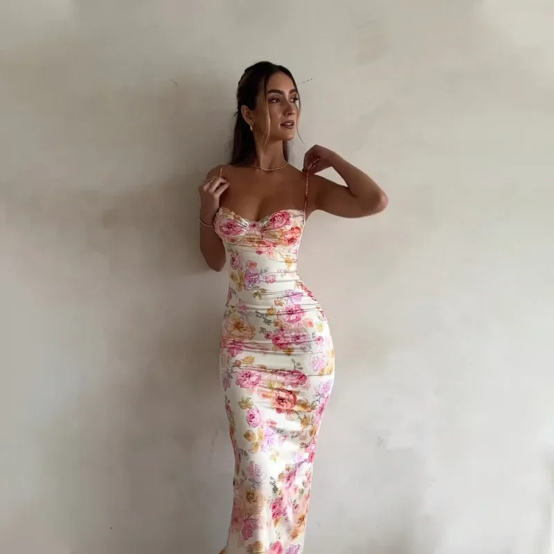 Dames Elegante Maxi-Jurk Met Bloemenprint