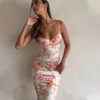 Dames Elegante Maxi-Jurk Met Bloemenprint