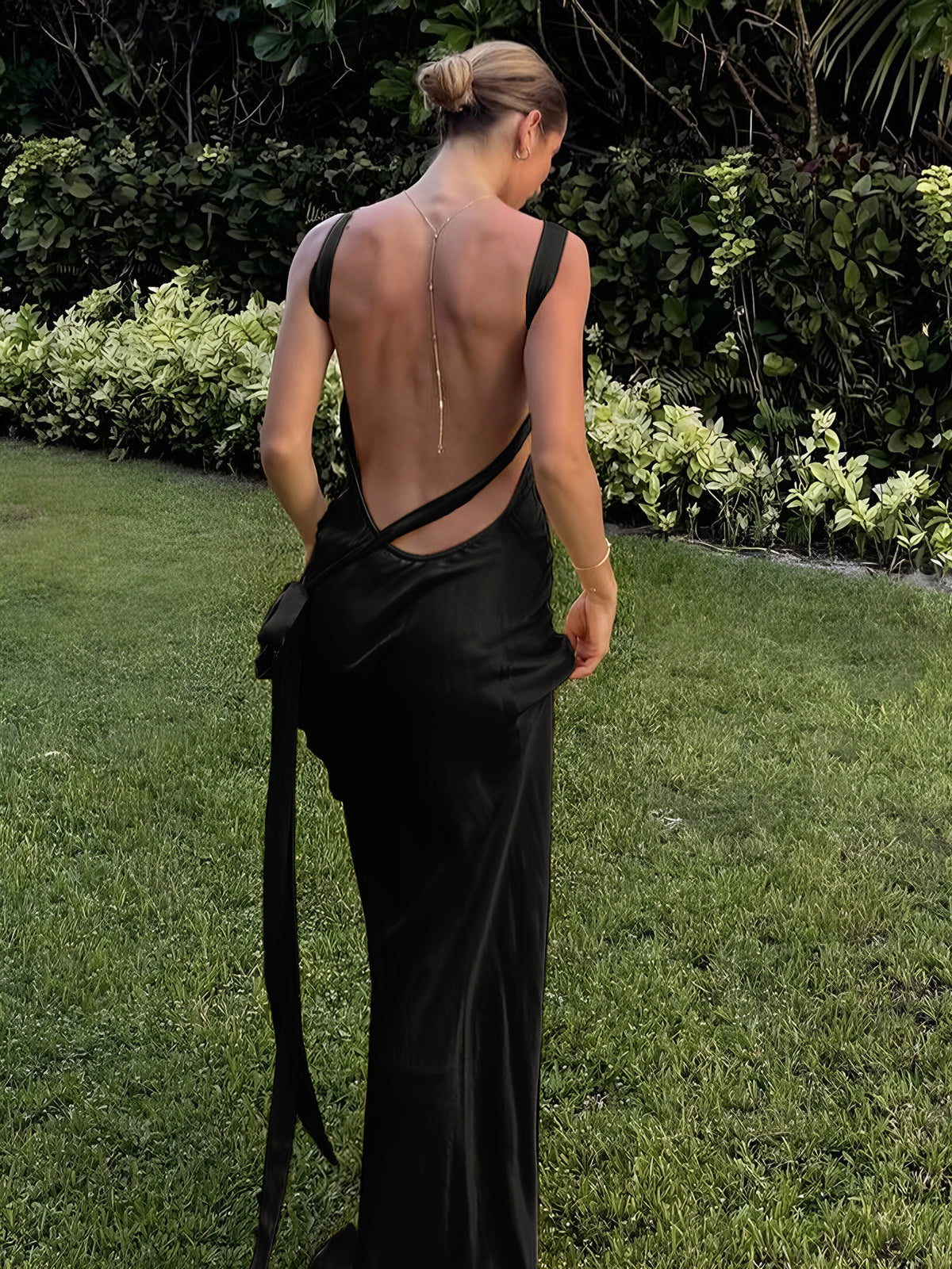 Dames One-Shoulder Asymmetrische Satijnen Maxi-Jurk