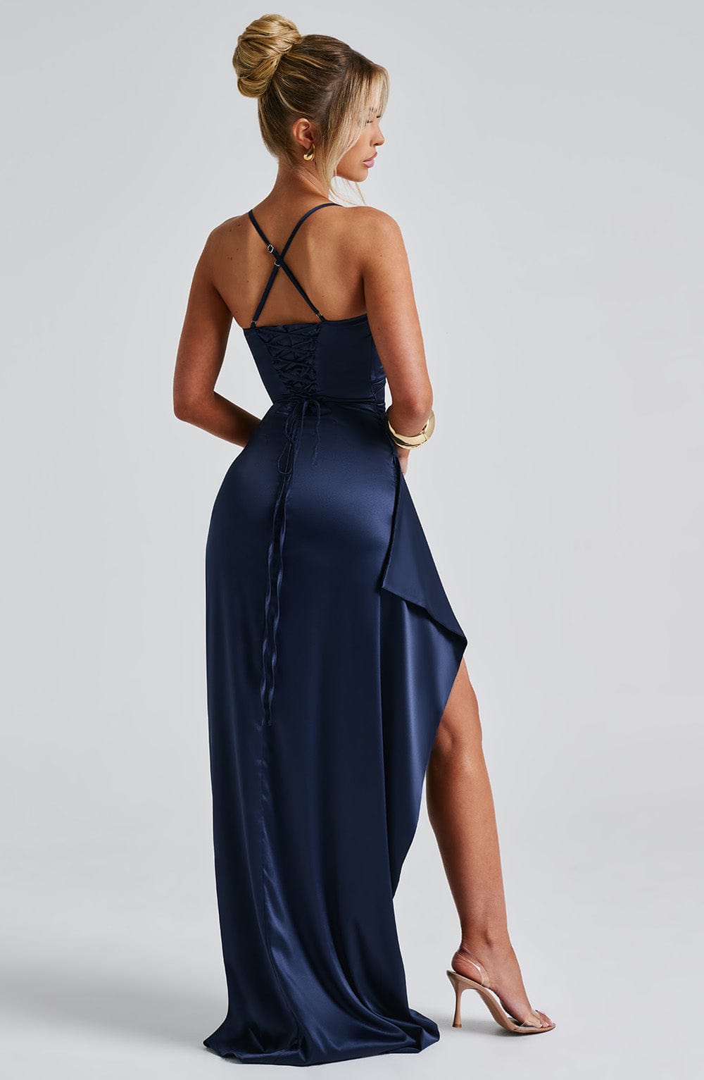 Dames Elegante Maxi Avondjurk Met Spaghettibandjes En Split
