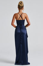 Dames Elegante Maxi Avondjurk Met Spaghettibandjes En Split
