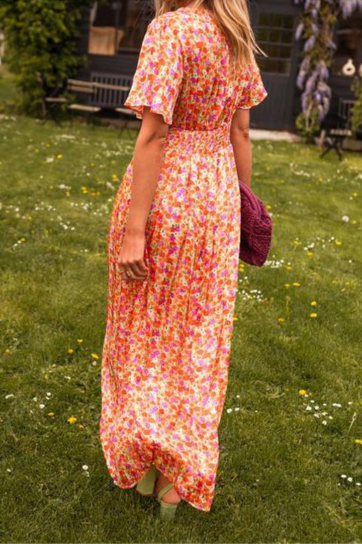 Dames Elegante Bruiloft Gast Maxi Jurk Met V-Hals