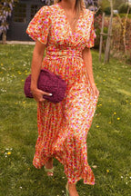 Dames Elegante Bruiloft Gast Maxi Jurk Met V-Hals