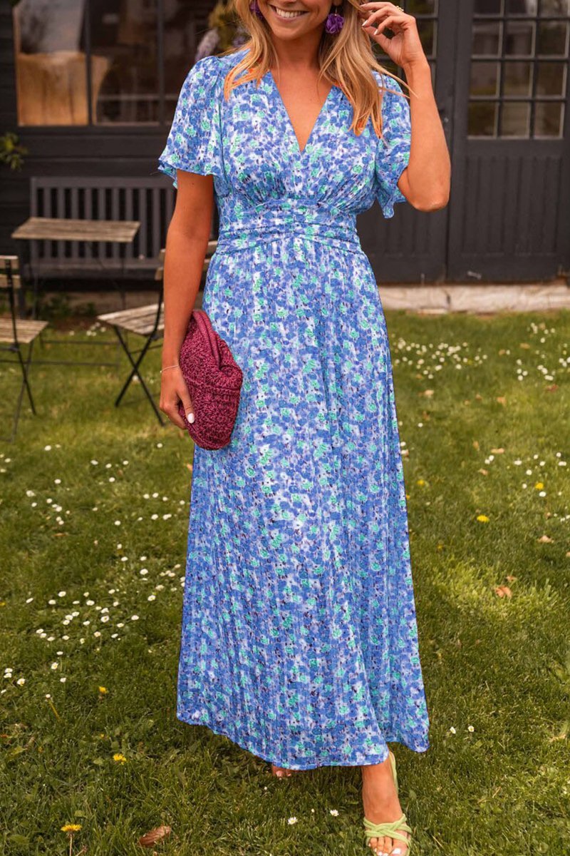 Dames Elegante Bruiloft Gast Maxi Jurk Met V-Hals