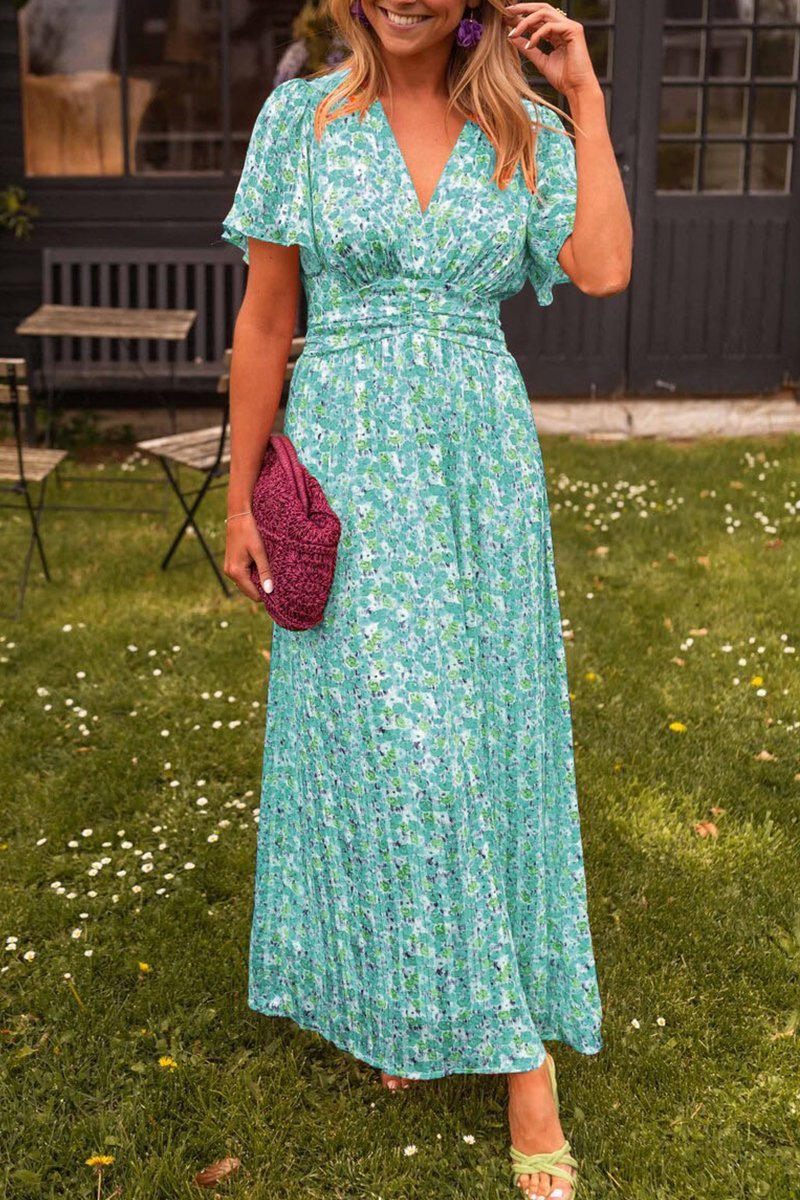 Dames Elegante Bruiloft Gast Maxi Jurk Met V-Hals
