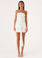 Jiliana Strapless Mini Dress - White
