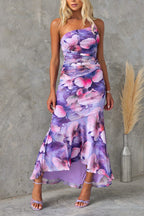 Dames Elegante Zomer Maxi Jurk Met Geplooide Rok