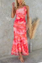Dames Elegante Zomer Maxi Jurk Met Geplooide Rok