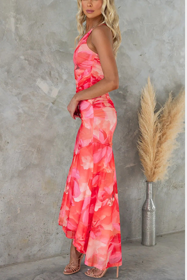 Dames Elegante Zomer Maxi Jurk Met Geplooide Rok