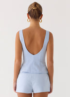 Lulita Belted Shorts - Blue