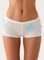 Ripple Effect Mini Shorts - Ivory