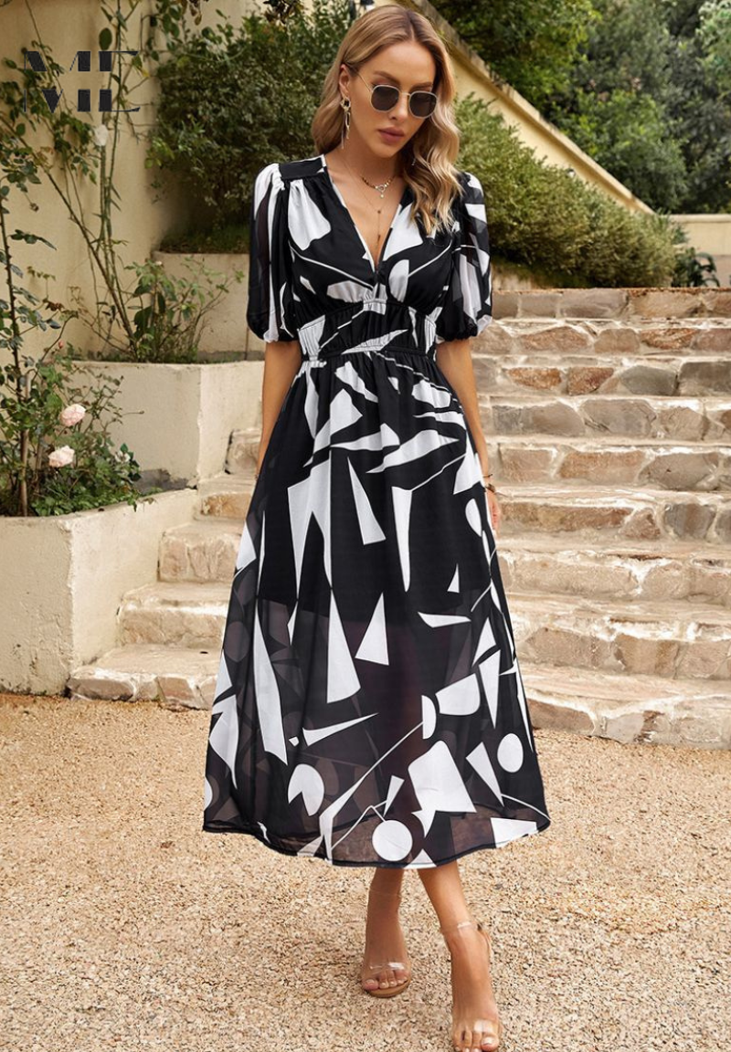 Dames Stijlvolle Maxi Jurk Met Bloemenprint