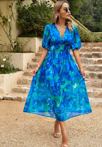 Dames Stijlvolle Maxi Jurk Met Bloemenprint