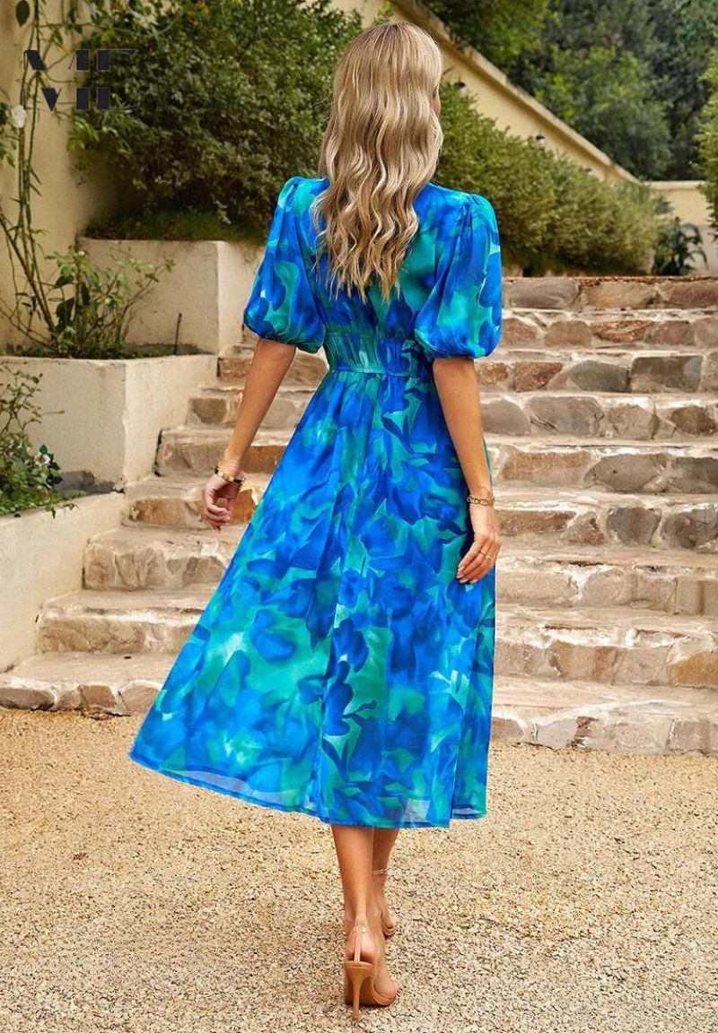 Dames Stijlvolle Maxi Jurk Met Bloemenprint