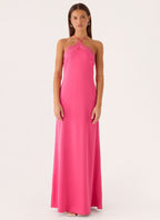 Samaria Halter Maxi Dress - Berry