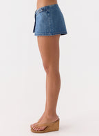 Tatina Denim Mini Shorts - Blue